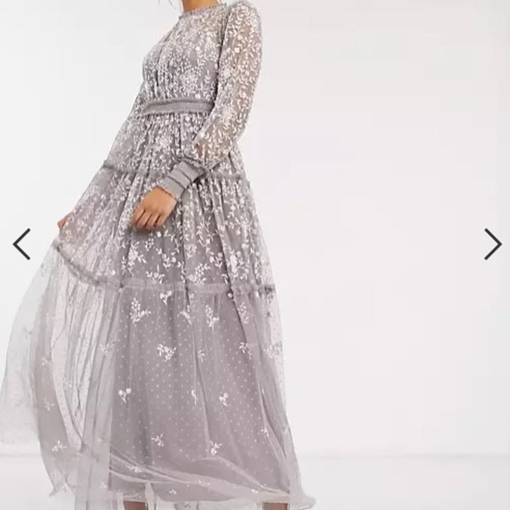 NWT Needle & Thread embroidered tiered maxi dress - Picture 4 of 6